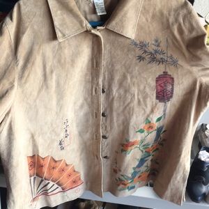 Sued coat / oriental design